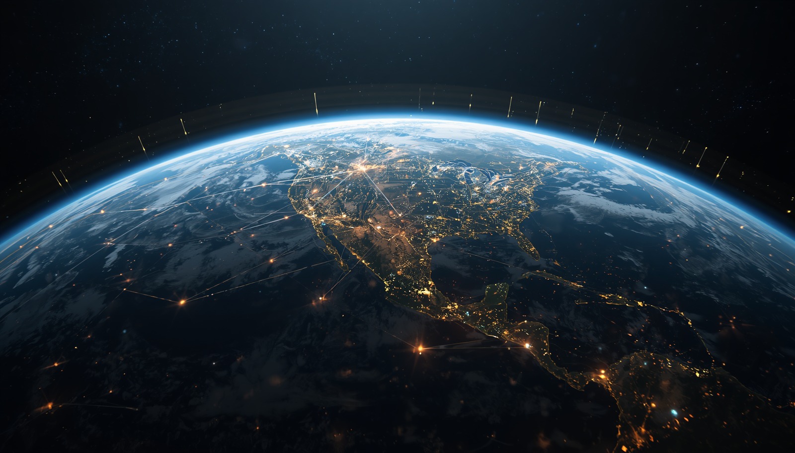 La Terre vue de l'espace — réseau mondial Wiinup